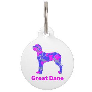 Placa Para Mascotas Gran Canino Cachorro Cachorro Pico Cálido Rosa y B