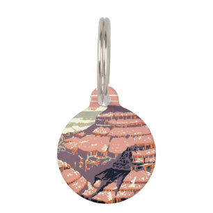 Placa Para Mascotas Gran Cañón de arte gráfico occidental americano