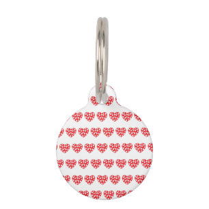 Placa Para Mascotas Gran corazón rojo con corazones pequeños