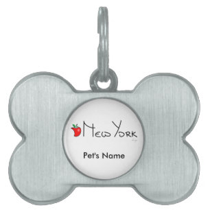 Placa Para Mascotas Gran Cuta de Apple de Nueva York