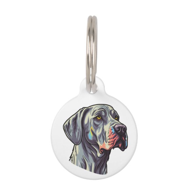 Placa Para Mascotas Gran frente de cachorro danés | (Anverso)