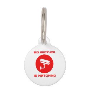 Placa Para Mascotas Gran Hermano está Vigilando 1984 ingsoc