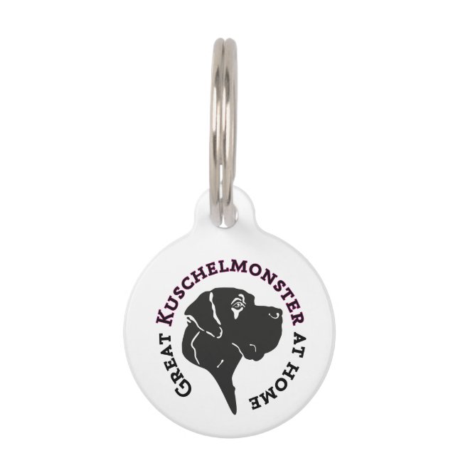 Placa Para Mascotas Gran Monstruo de Abrazo en Casa (Anverso)