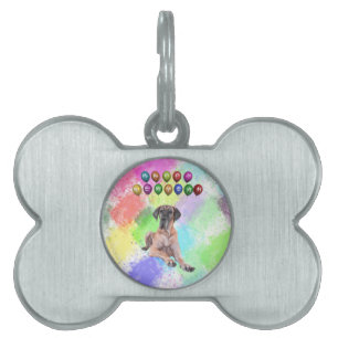 Placa Para Mascotas Gran perro danés deseando feliz año nuevo