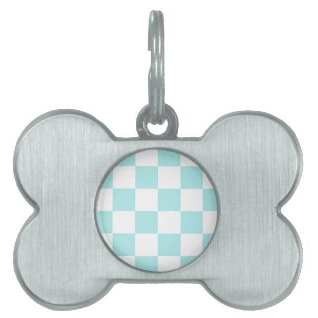 Placa Para Mascotas Grande y azul claro (Frente)