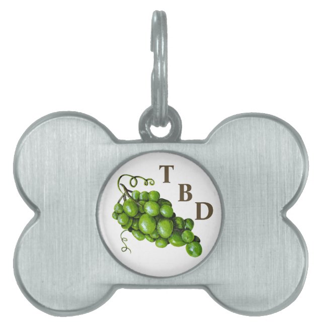 Placa Para Mascotas Grapes Pet Tag (Frente)