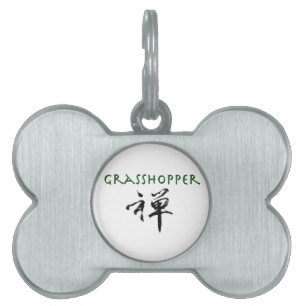 Placa Para Mascotas Grasshopper con símbolo "Zen"