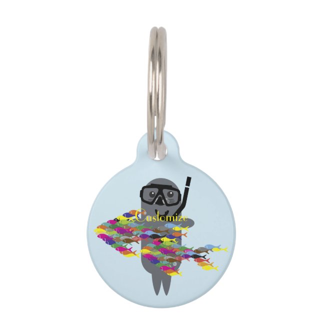 Placa Para Mascotas Gray Seal Thunder_Cove (Anverso)