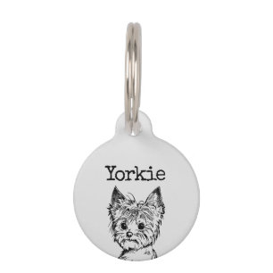 Placa Para Mascotas Gray Yorkshire terrier Yorkie
