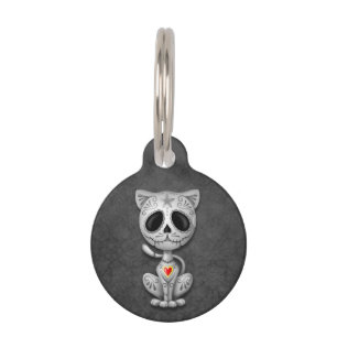 Placa Para Mascotas Gray Zombie Sugar Kitten Cat