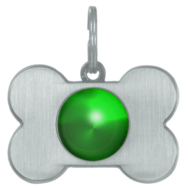 PLACA PARA MASCOTAS GREEN EMERALD GEM STONE (Frente)