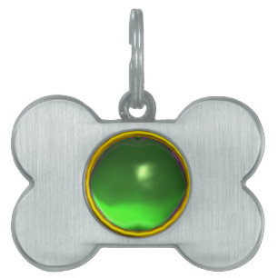 PLACA PARA MASCOTAS GREEN EMERALD GEM STONE