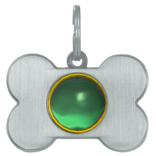PLACA PARA MASCOTAS GREEN JADE GEM STONE (Frente)