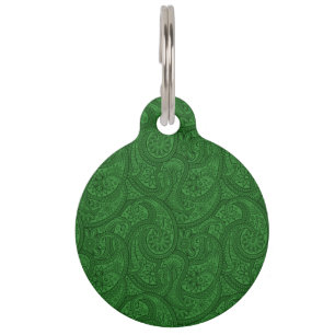Placa Para Mascotas Green Paisley