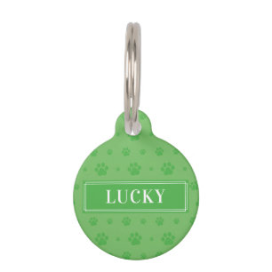 Placa Para Mascotas Green Paws Personalizado Dog Name Round Pet ID Eti