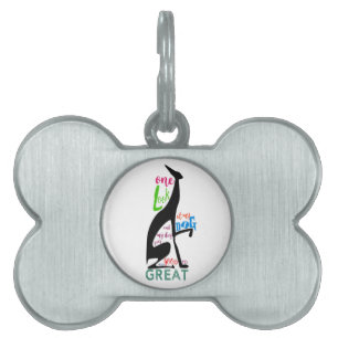 Placa Para Mascotas Greyhound Italiano Love My Dog Elegante Guay Negro