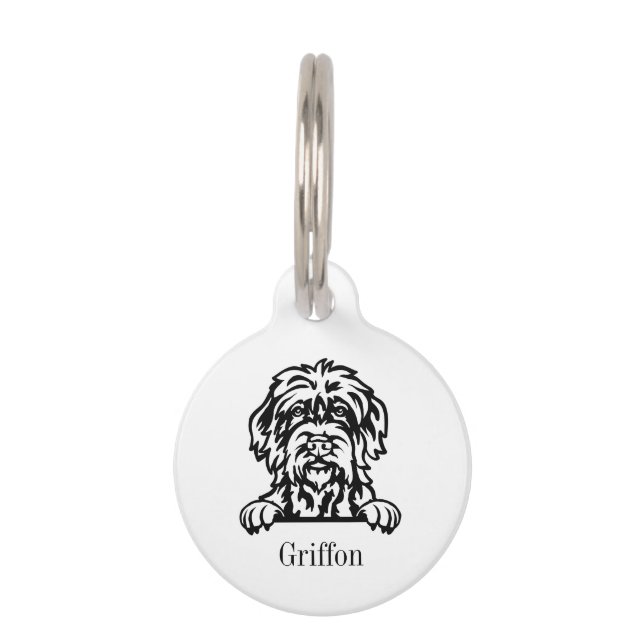Placa Para Mascotas Griffon puntiagudo con cable (Anverso)