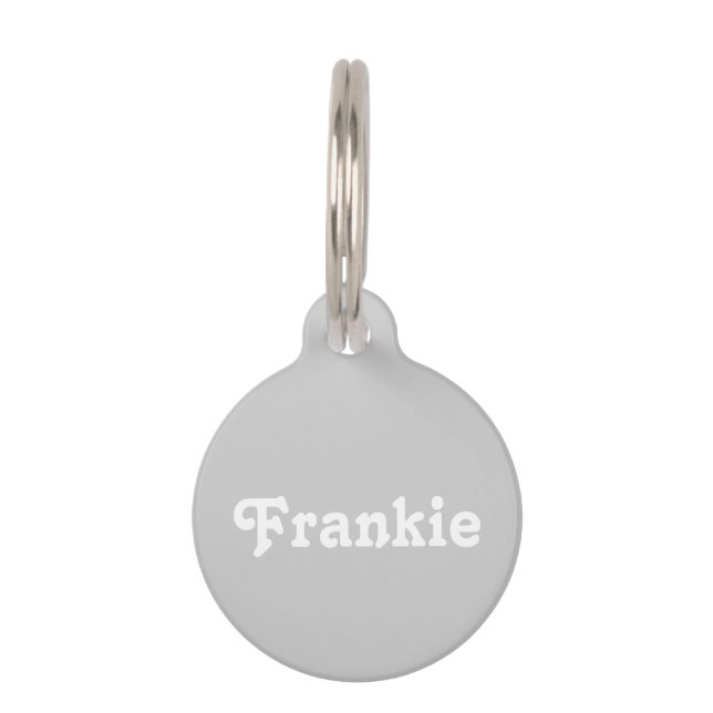 Placa Para Mascotas Gris Guay (Anverso)