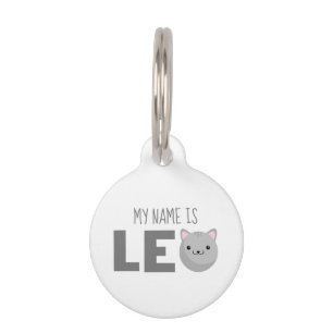 Placa Para Mascotas Gris Leo o Ginger Cat