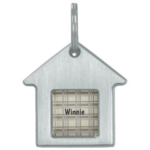 Placa Para Mascotas Grises y crema tostados
