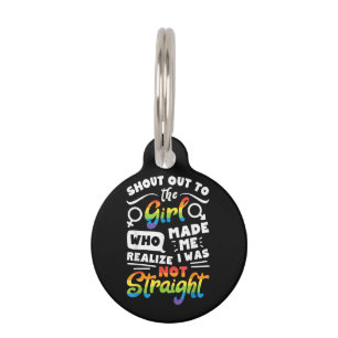 Placa Para Mascotas Grito a la chica camiseta orgullo lésbico LGBT T