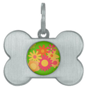 Placa Para Mascotas groovy mod floral