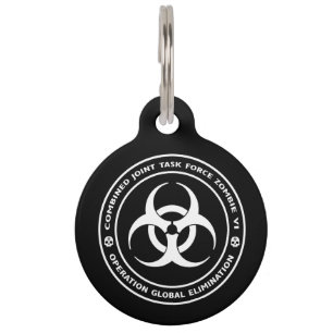 Placa Para Mascotas Grupo de trabajo del zombi
