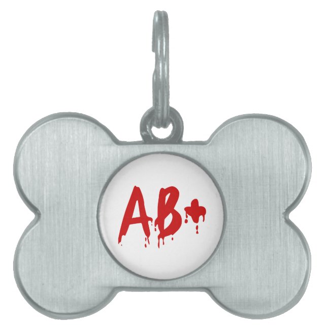 Placa Para Mascotas Grupo sanguíneo AB+ Positivo #Horror Hospital (Frente)