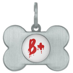 Placa Para Mascotas Grupo Sanguíneo B+ Positivo #Hospital del Terror