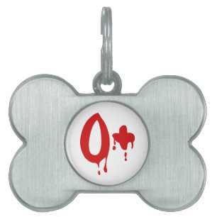 Placa Para Mascotas Grupo sanguíneo O+ Positivo #Horror Hospital