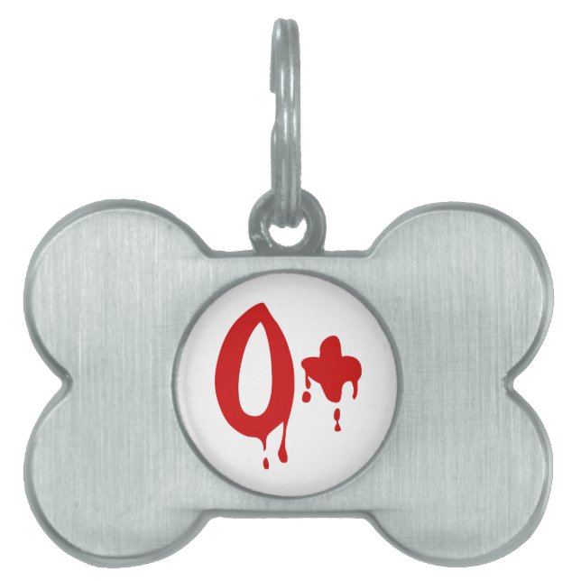 Placa Para Mascotas Grupo sanguíneo O+ Positivo #Horror Hospital (Frente)