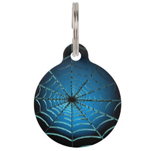 Placa Para Mascotas Guay Blue Spider Web