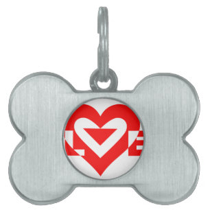 Placa Para Mascotas Guay Love Graphic, rojo