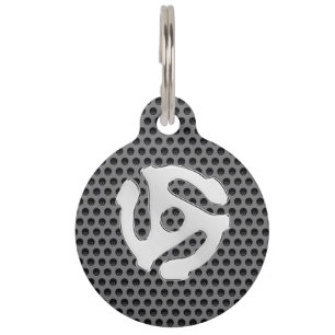 Placa Para Mascotas GUAY Retro Vintage Chrome Like 45 spacer DJ Print