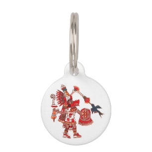 Placa Para Mascotas Guerrero azteca del shaman del baile