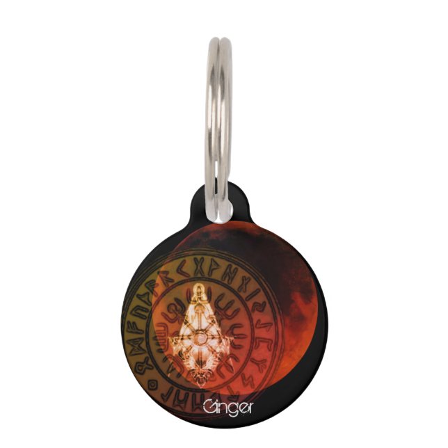 Placa Para Mascotas Guerrero masónico (Anverso)