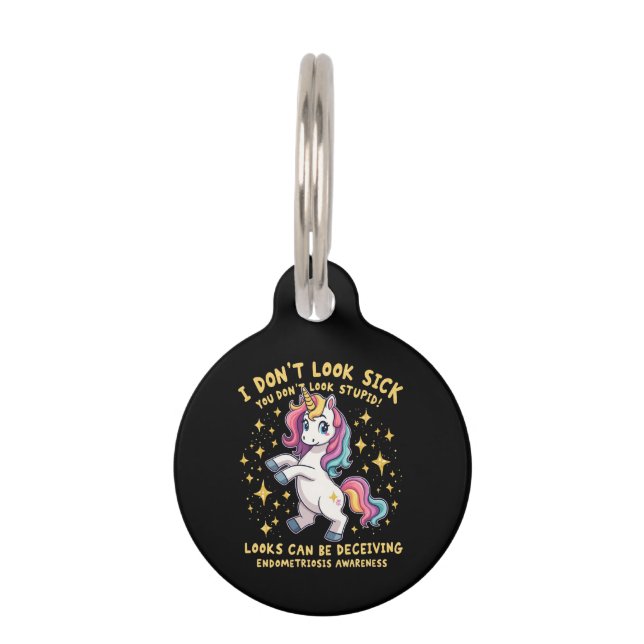 Placa Para Mascotas Guerrero Unicornio fuerte para la sensibilización  (Anverso)