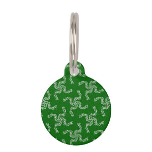 Placa Para Mascotas Guirnalda de Navidad Verde, Decoración de Navidad