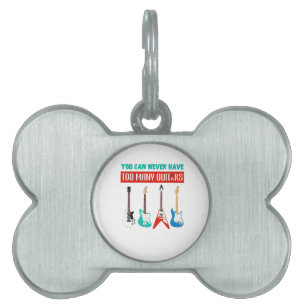 Placa Para Mascotas Guitar Lover Nunca Se Puede Tener A Muchos Guita