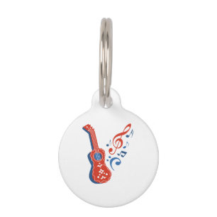 Placa Para Mascotas Guitarra