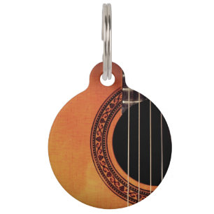 Placa Para Mascotas Guitarra Acústica