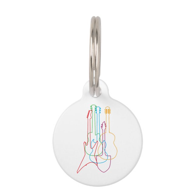 Placa Para Mascotas Guitars Regalo clásico eléctrico acústico (Anverso)