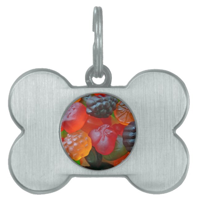 Placa Para Mascotas Gummy Fruit (Frente)