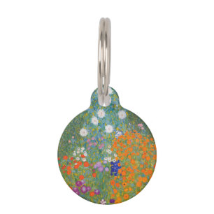 Placa Para Mascotas Gustav Klimt Flor Jardín Naturaleza