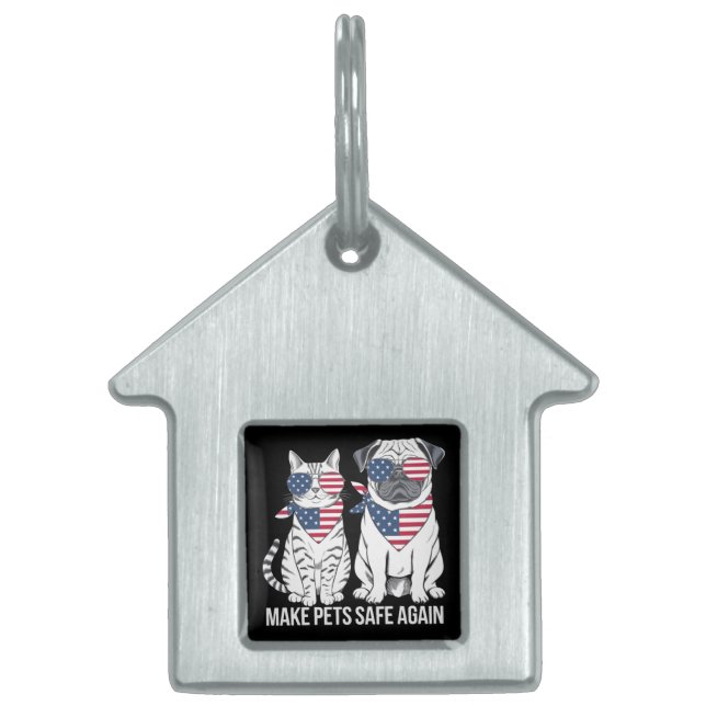 Placa Para Mascotas Hacer que los Mascotas vuelvan a estar seguros Tru (Frente)