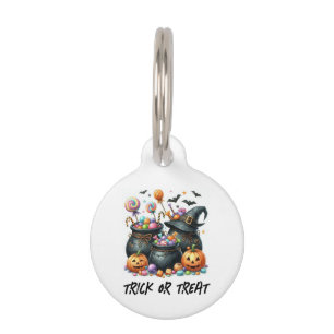 Placa Para Mascotas Halloween Black Week Round Pet Tag