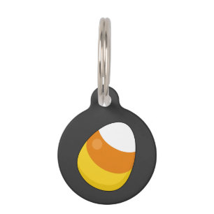 Placa Para Mascotas Halloween Candy Corn   Añadir nombre