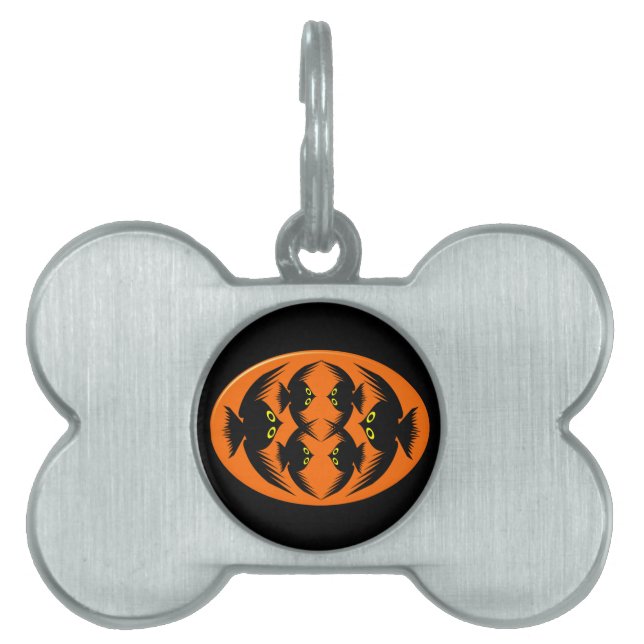 Placa Para Mascotas Halloween Crows Pet Etiqueta (Frente)