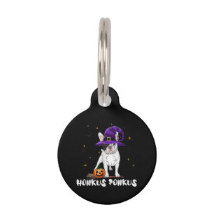 Placa Para Mascotas Halloween French Bulldog Bruja Honkus Ponkus