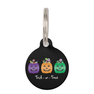 Placa Para Mascotas Halloween Jack O Lantern Candy